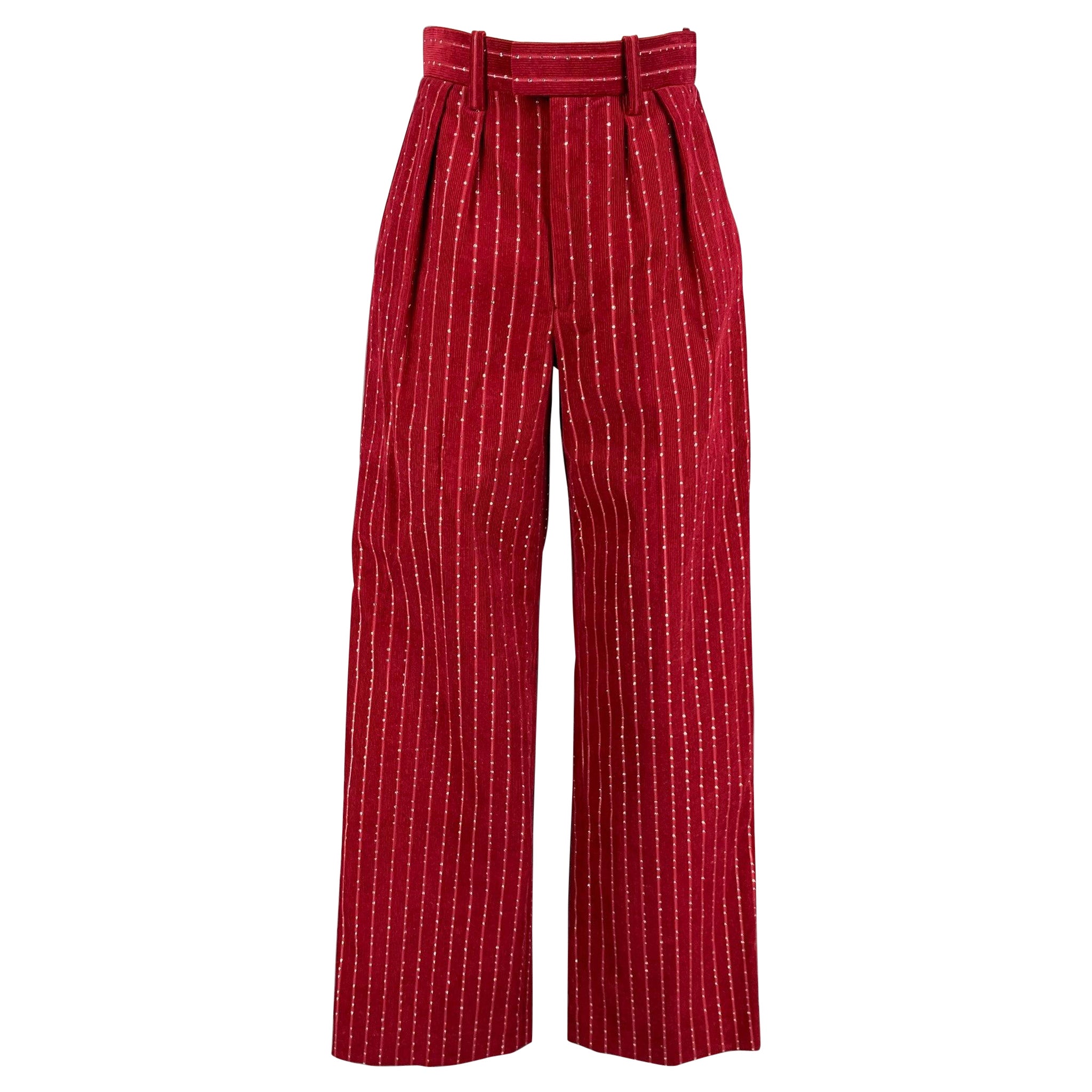 MARC JACOBS RUNWAY Frühjahr 2020 Hose mit weitem Bein aus Baumwolle, Lurex und Kord