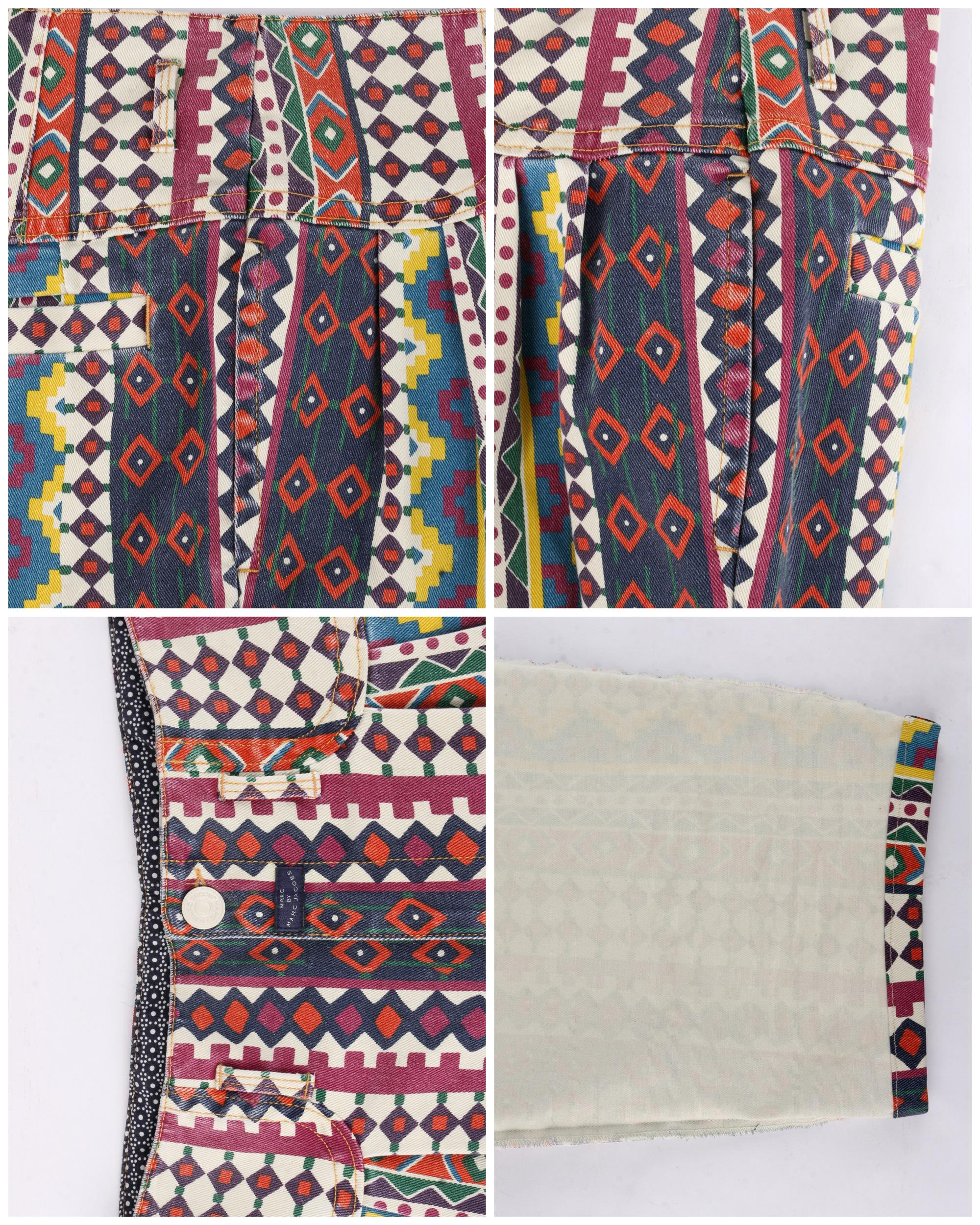 Women's MARC JACOBS S/S 2010 Runway Burgeoning Tribal Printed Denim Crop Pant For Sale