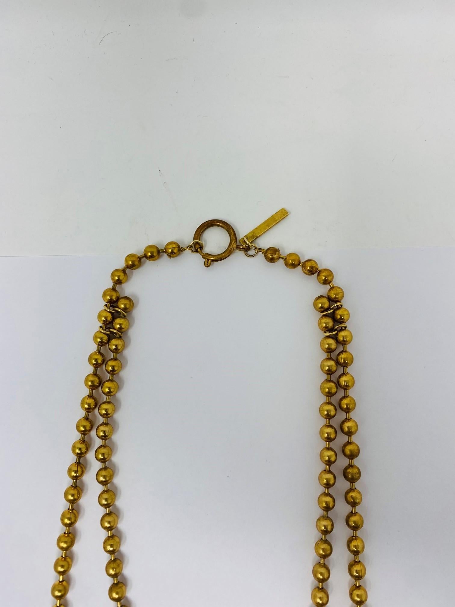 Hand-Crafted Marc Jacobs Safety Pin And Crystal Necklace For Sale