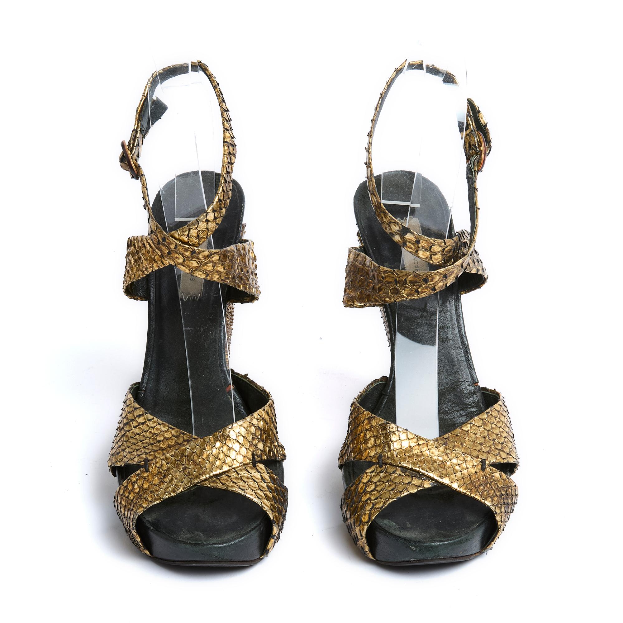 Marc Jacobs Sandales EU38 Precious Gold Heels Sandalen US7.5 (Braun)