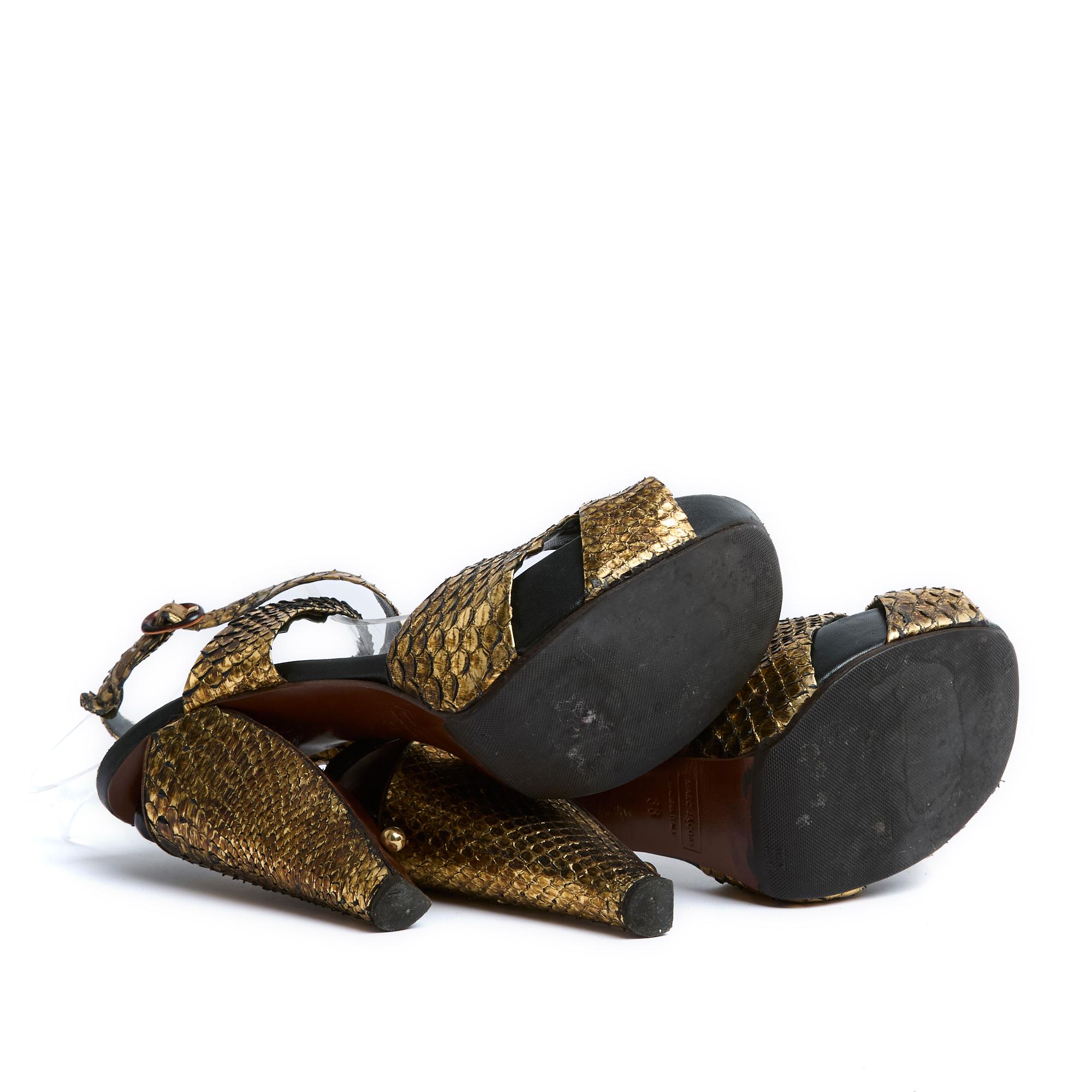 Marc Jacobs Sandales EU38 Precious Gold Heels Sandalen US7.5 Damen
