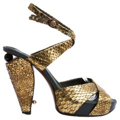 Marc Jacobs Sandales EU38 Precious Gold Heels Sandalen US7.5