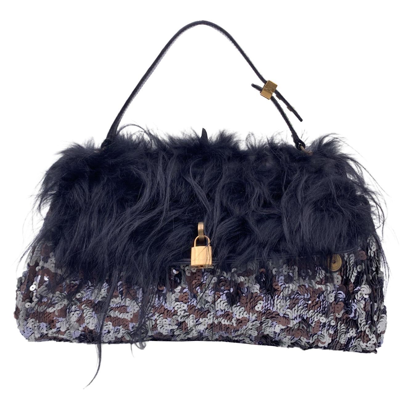 Marc Jacobs Sequined Gilda Large Flap Bag Satchel Handbag For Sale