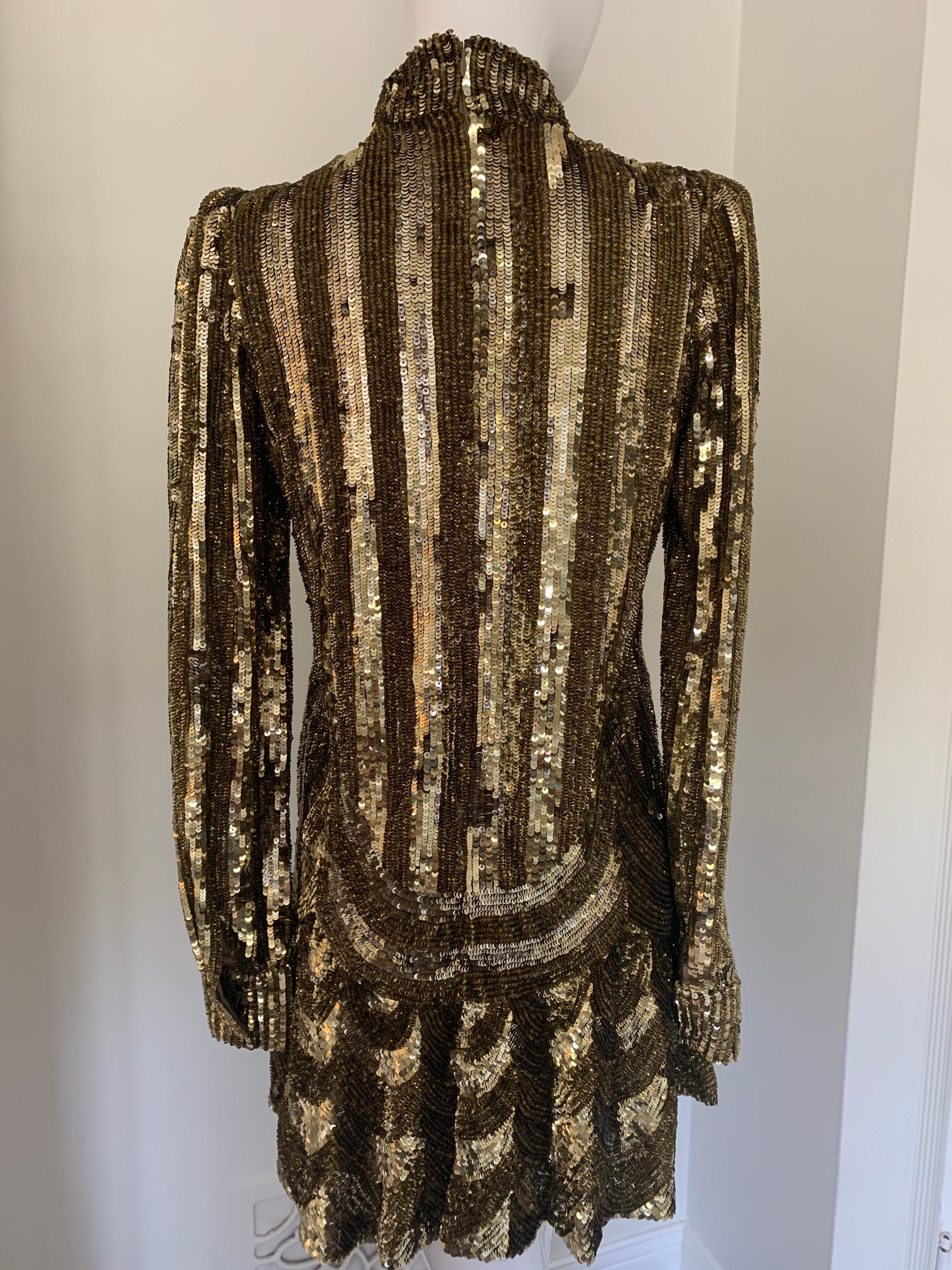 Marc Jacobs Sequined Mock-Neck Mini Dress In Excellent Condition In Thousand Oaks, CA