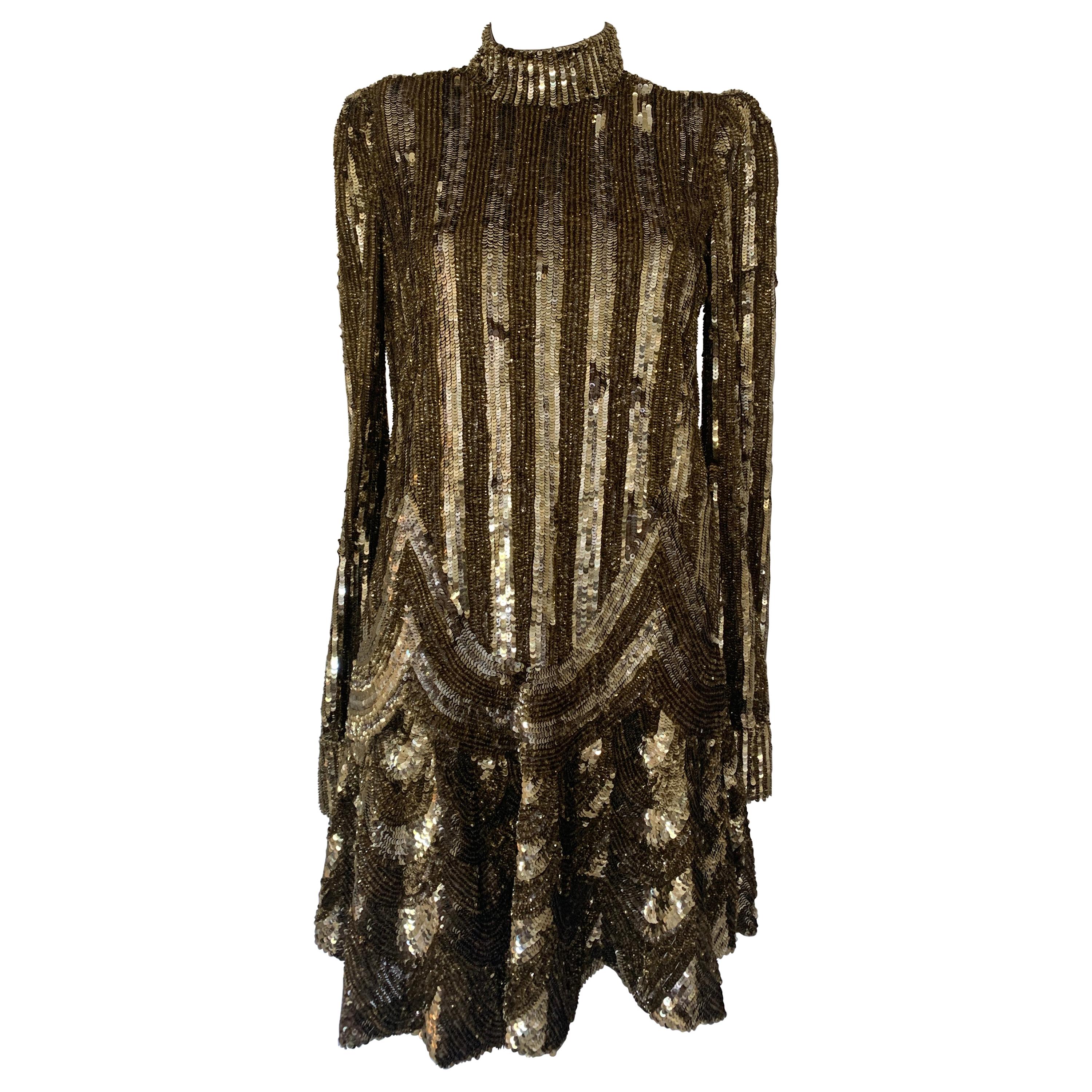 Marc Jacobs Sequined Mock-Neck Mini Dress