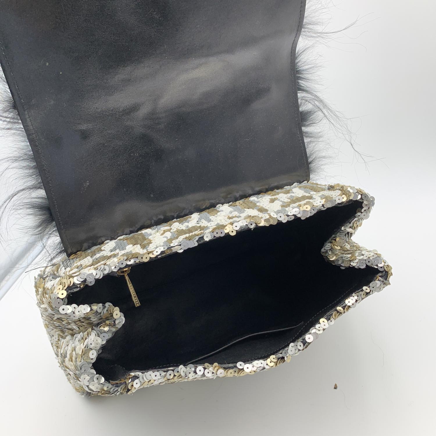 Marc Jacobs Silver and Gold Sequined Large Gilda Flap Bag Handbag For Sale 1