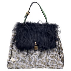 Marc Jacobs Silver and Gold Sequined Large Gilda Flap Bag Handbag