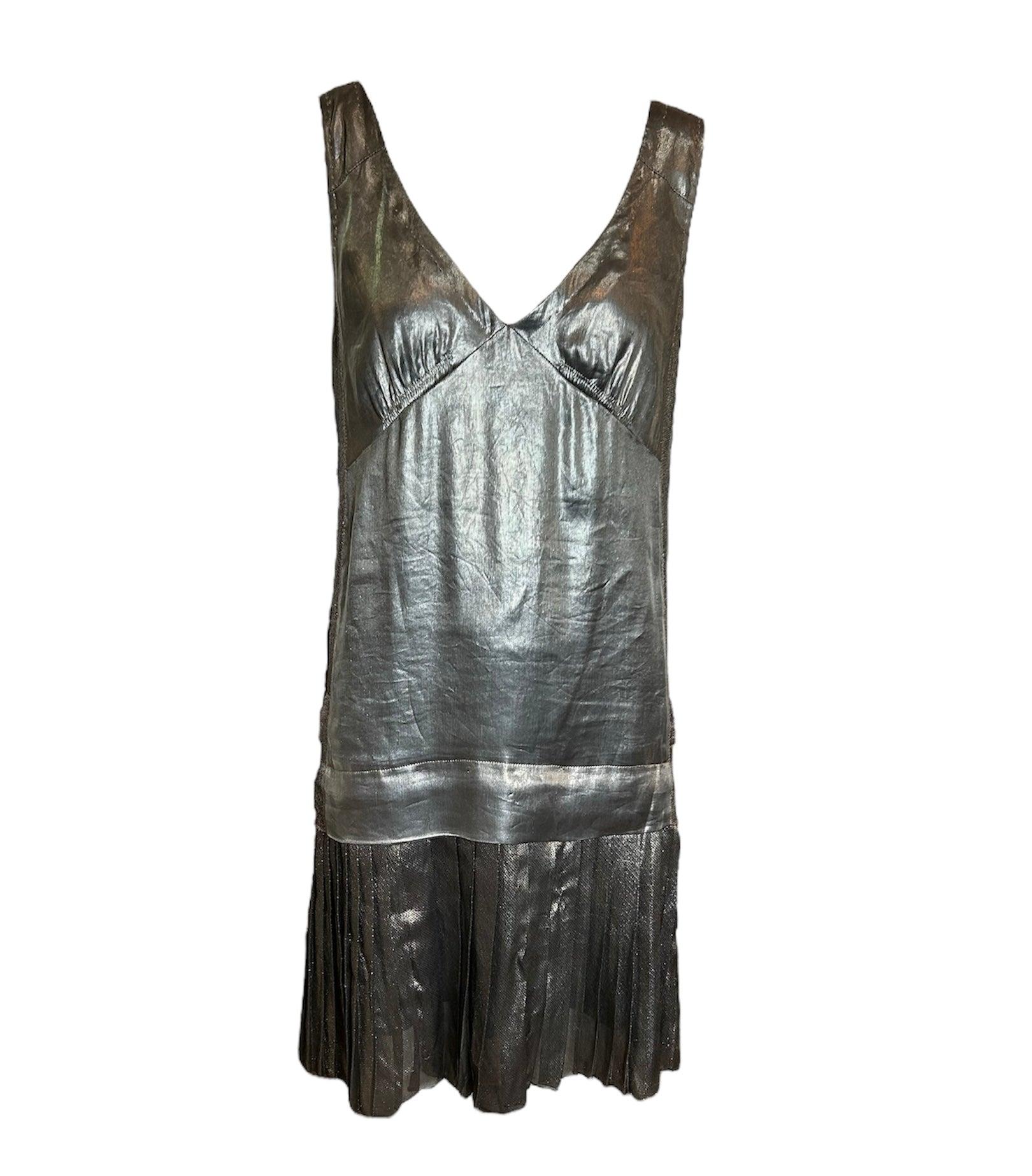 Marc Jacobs Silver Lamé Inspired Dress, 1920s en vente