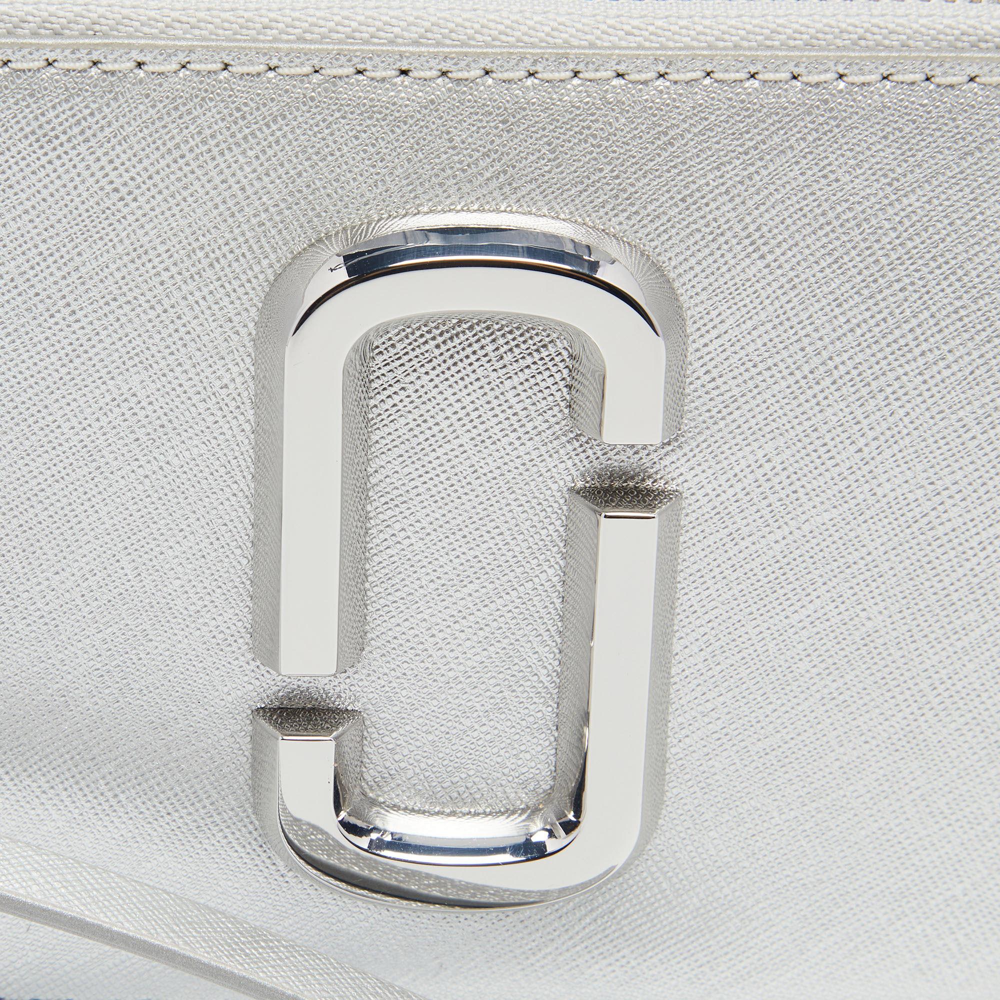 Women's Marc Jacobs Silver Leather Snapshot Camera Crossbody Bag
