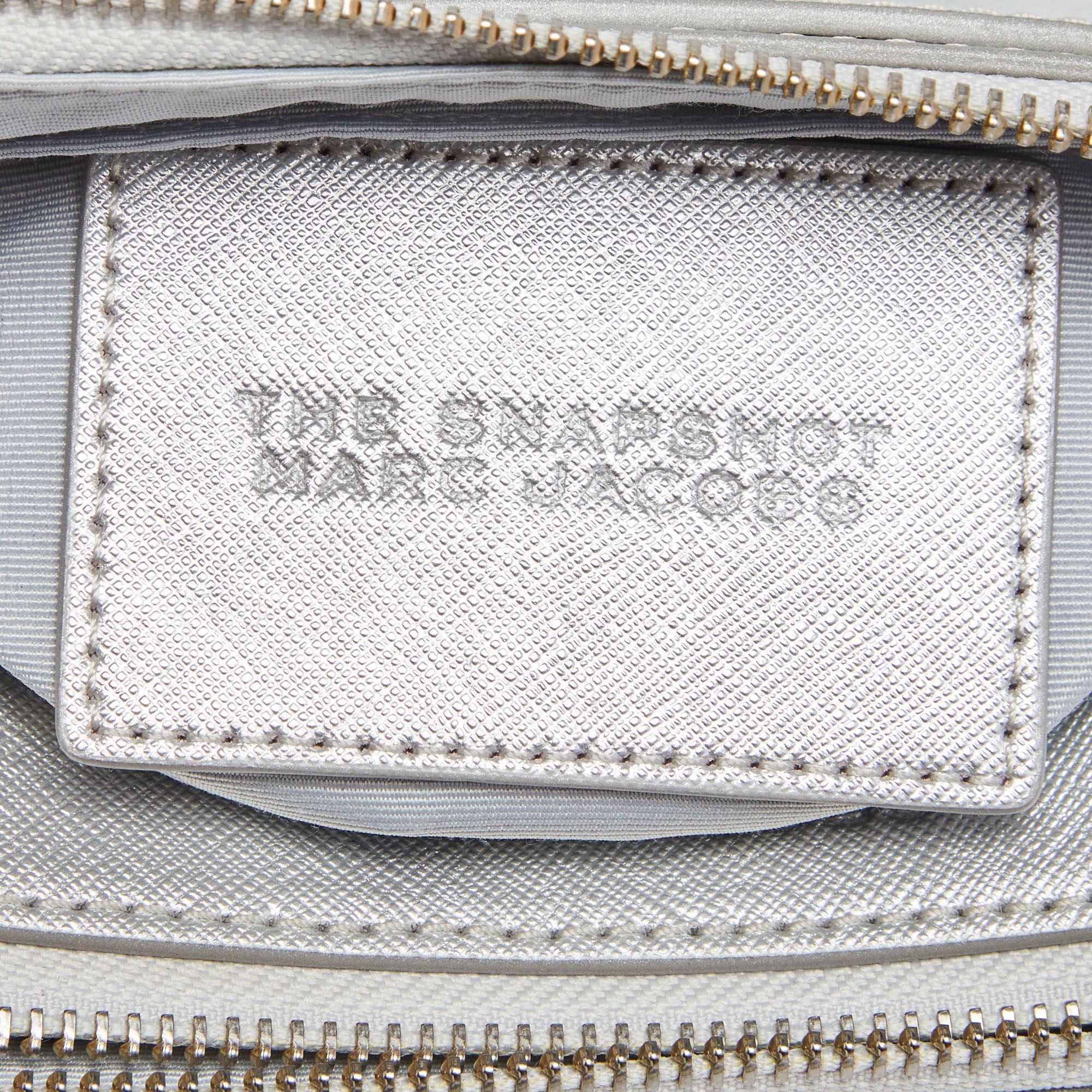 Marc Jacobs Silver Leather Snapshot Camera Crossbody Bag 1