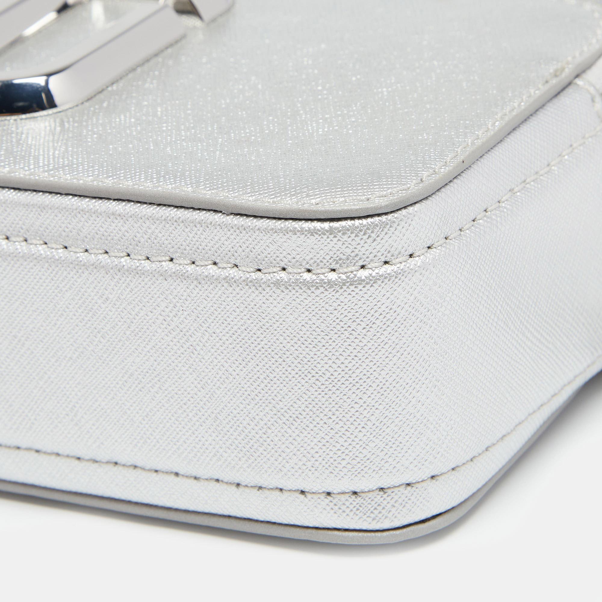 Marc Jacobs Silver Leather Snapshot Camera Crossbody Bag 2