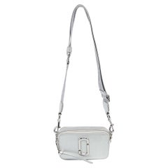 Marc Jacobs Silver Leather Snapshot Camera Crossbody Bag