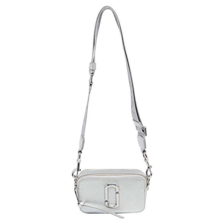 Marc Jacobs Snapshot Leather Handbag White/ Silver