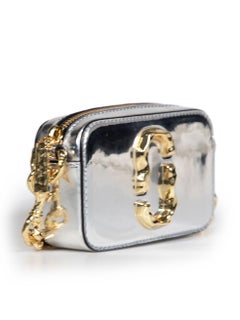 Marc Jacobs Silver Patent The Snapshot Mini Bag