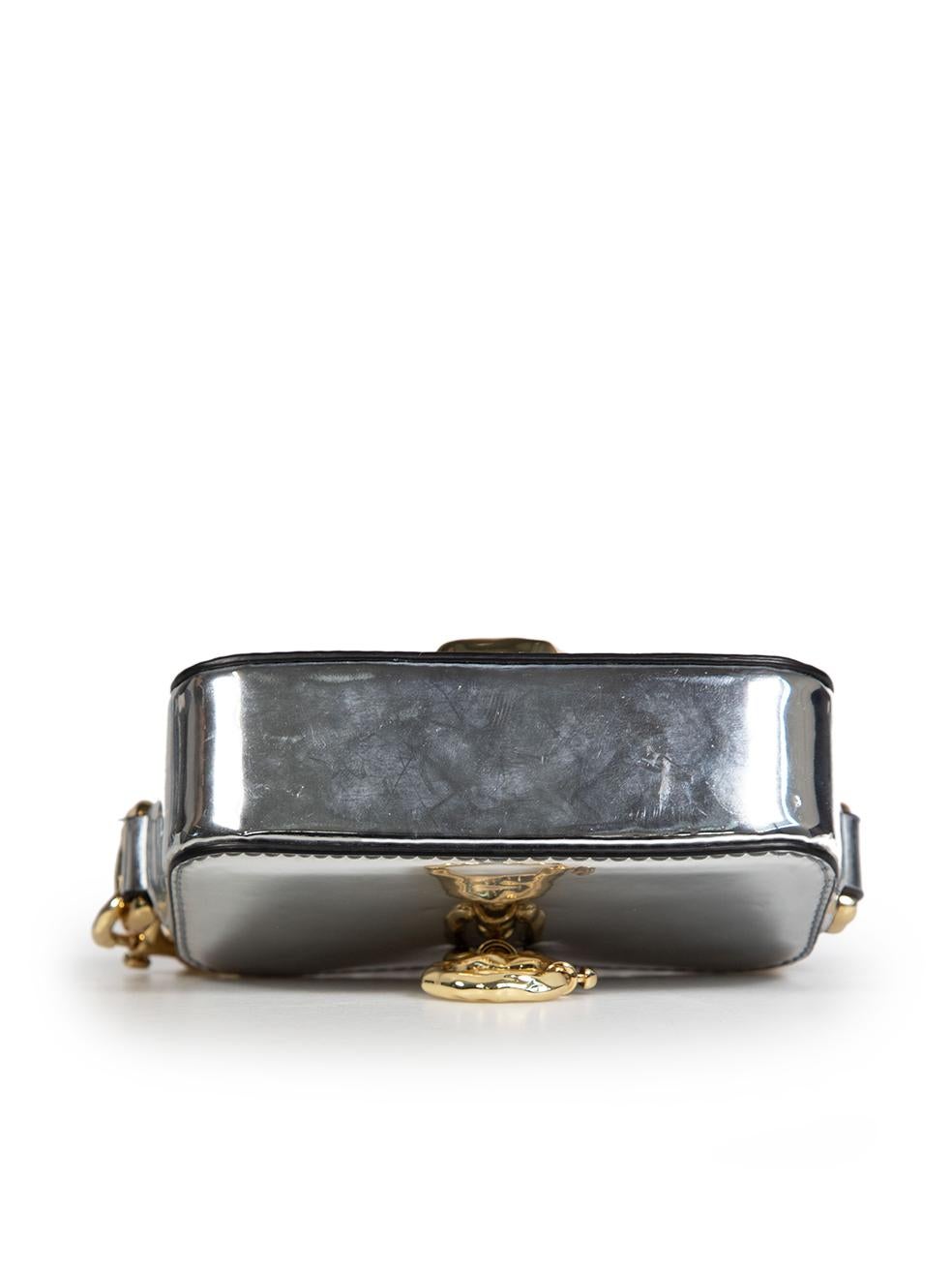 Women's Marc Jacobs Silver Patent The Snapshot Mini Bag