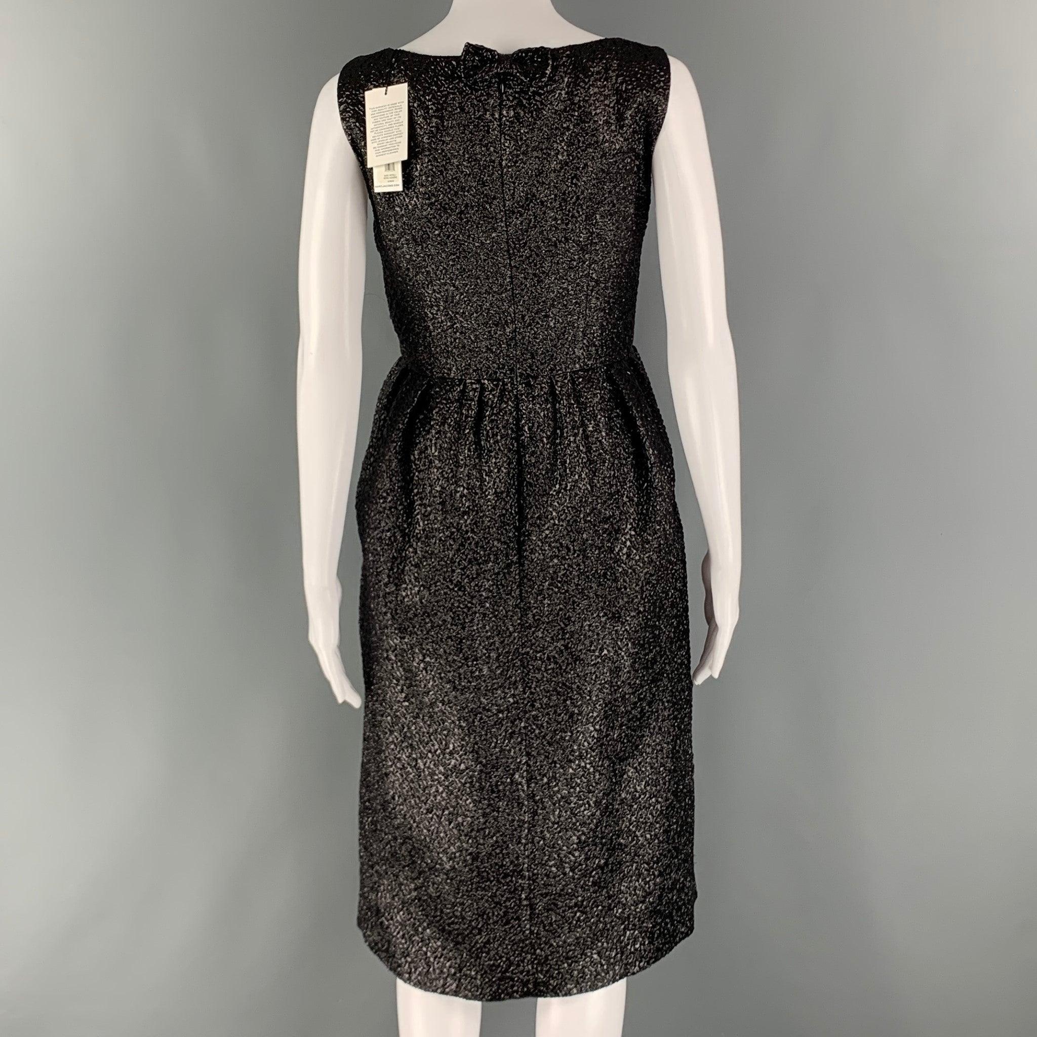 Women's MARC JACOBS Size 0 Black Polyester Blend Textured Shift Dress For Sale