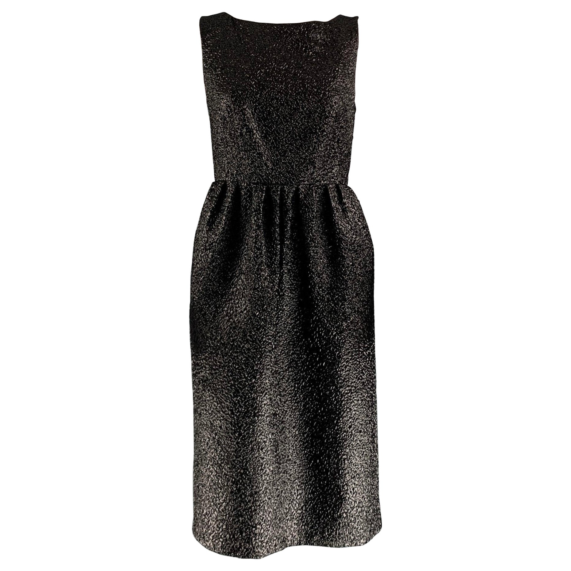 MARC JACOBS Taille 0 Robe droite texturée en mélange de polyester noir