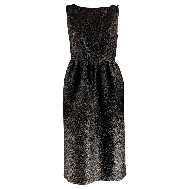 Marc Jacobs (Runway) Metallic Boat-Neck Tulip Dress, Black, Women's, 0 Marc Jacobs (Runway) Metallic Boat-Neck Tulip Dress, Black, Women's, 0
