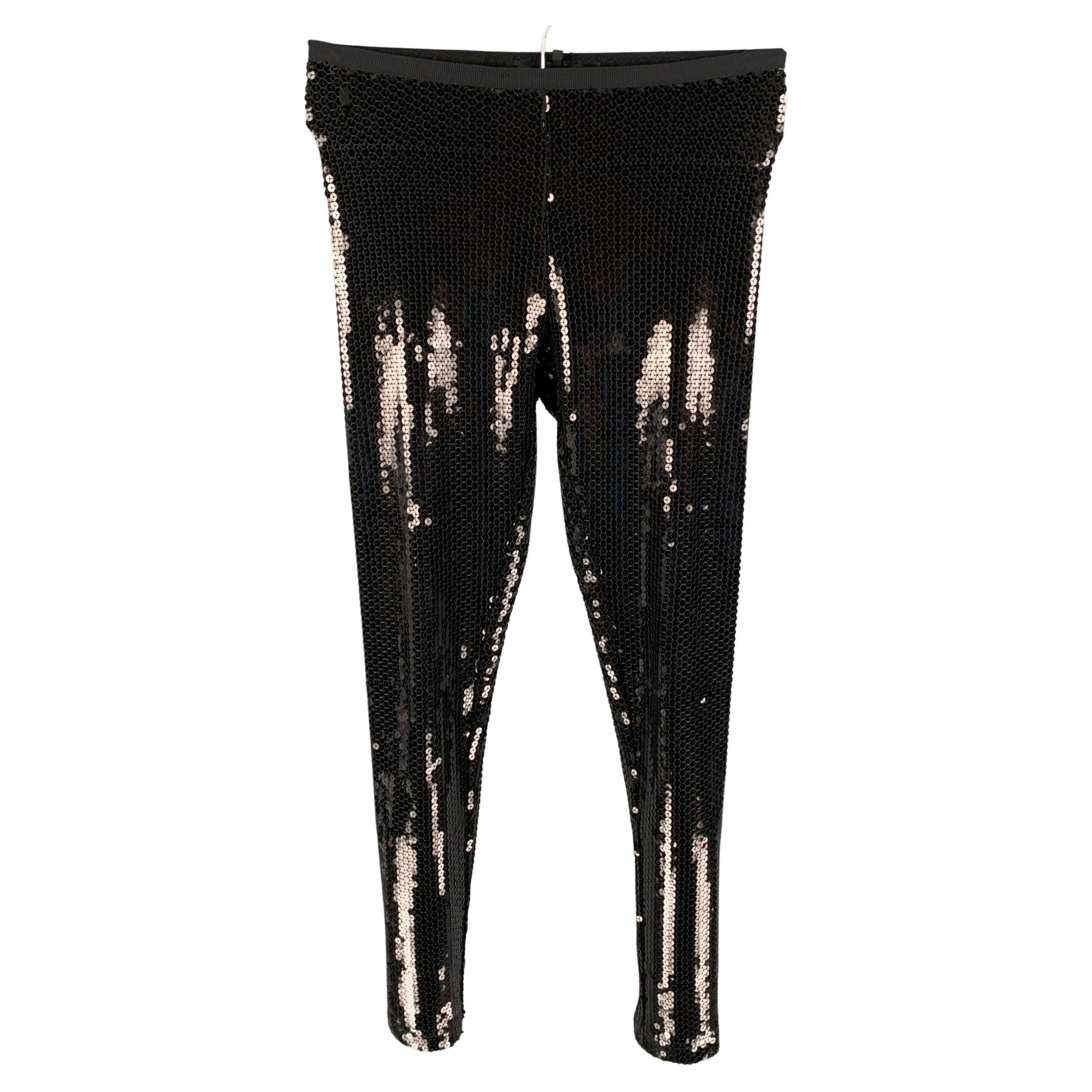 MARC JACOBS Size 0 Black Polyester Sequined Leggings