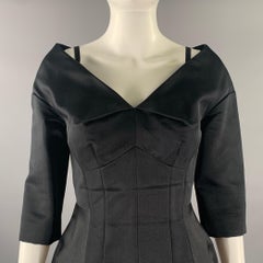 MARC JACOBS Size 0 Black Silk Sheath Knee-Length Dress