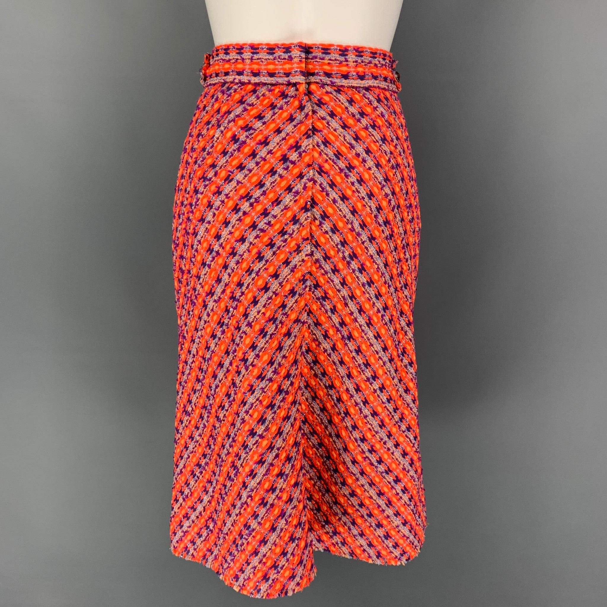 MARC JACOBS Talla 0 Falda A-Line en Mezcla de Modal Naranja Multicolor en Excelente estado para la venta en San Francisco, CA