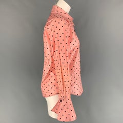 MARC JACOBS Taille 0 Chemise boutonnée à pois en soie rose et noire