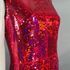 MARC JACOBS Size 0 Red Polyester Sequined Shift Dress