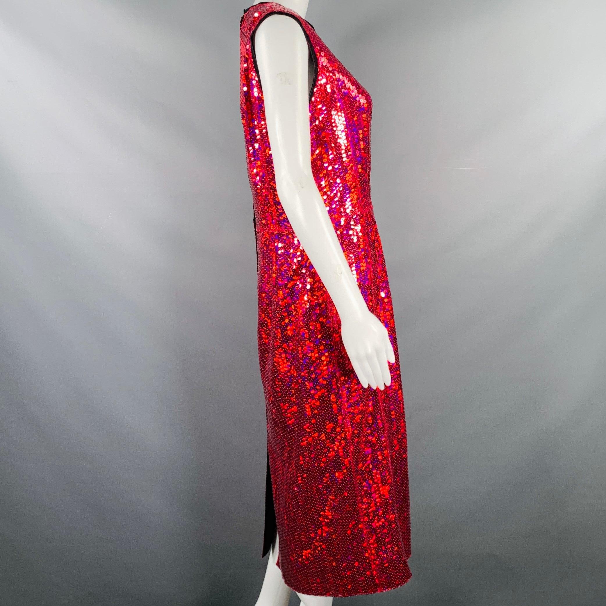 MARC JACOBS Talla 0 Vestido camisero rojo de poliéster con lentejuelas Rojo en venta