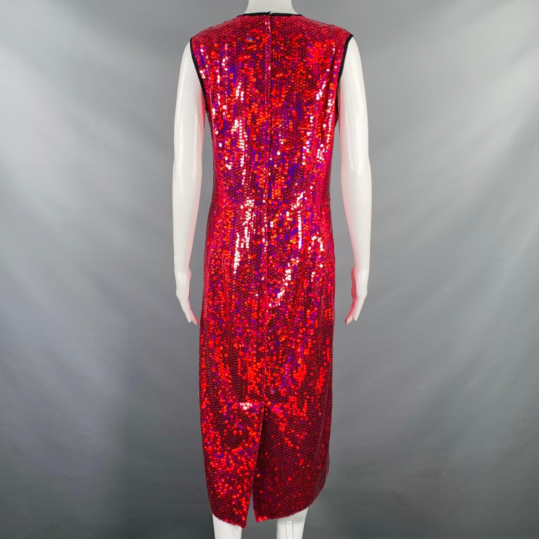 MARC JACOBS Talla 0 Vestido camisero rojo de poliéster con lentejuelas en Bueno estado para la venta en San Francisco, CA