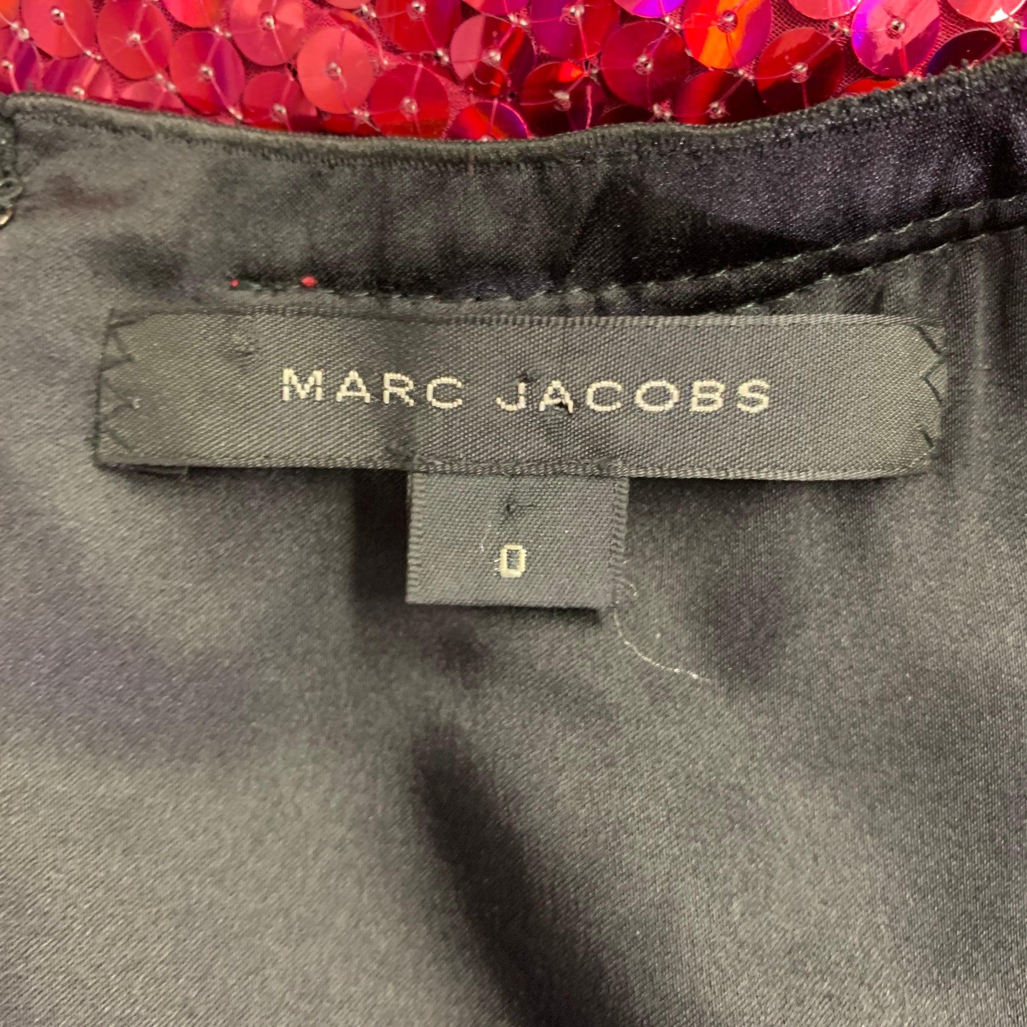 MARC JACOBS Talla 0 Vestido camisero rojo de poliéster con lentejuelas en venta 4