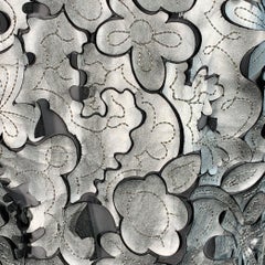 MARC JACOBS Size 0 Silver Grey Leather Floral Cut Out Sleeveless Dress Top