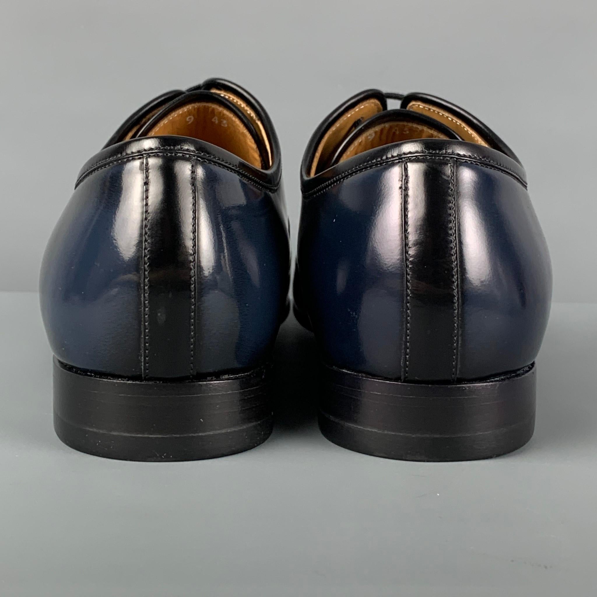 Men's MARC JACOBS Size 10 Black Blue Ombre Leather Lace Up Shoes