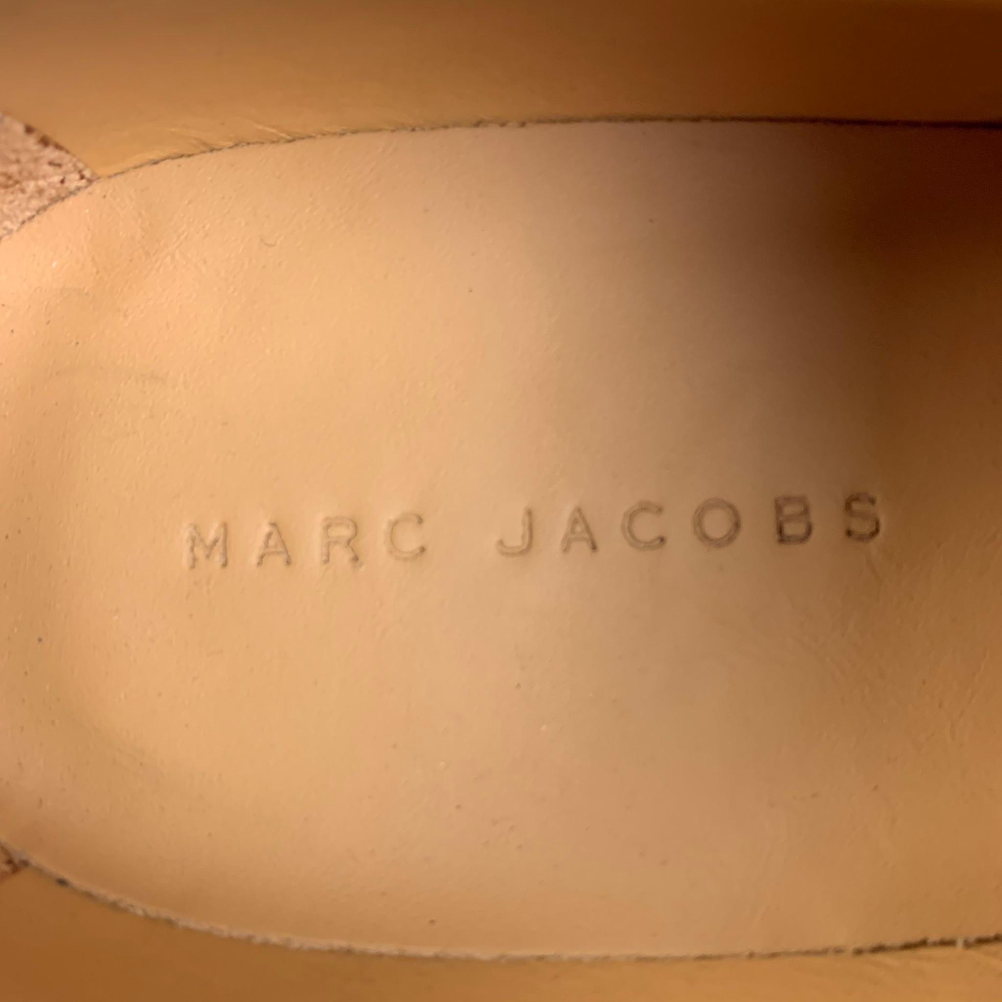 MARC JACOBS Size 10 Black Blue Ombre Leather Lace Up Shoes 2