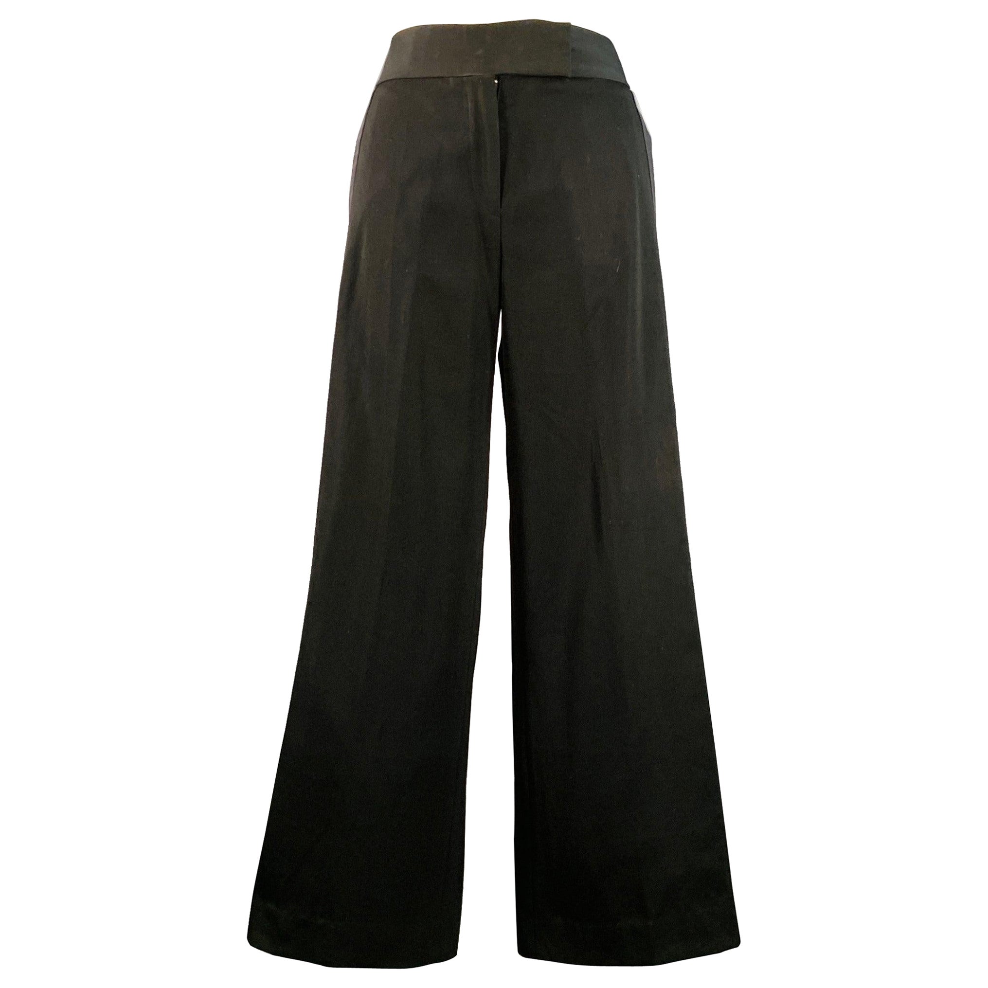 MARC JACOBS Pantaloni a gamba larga in lana nera taglia 10