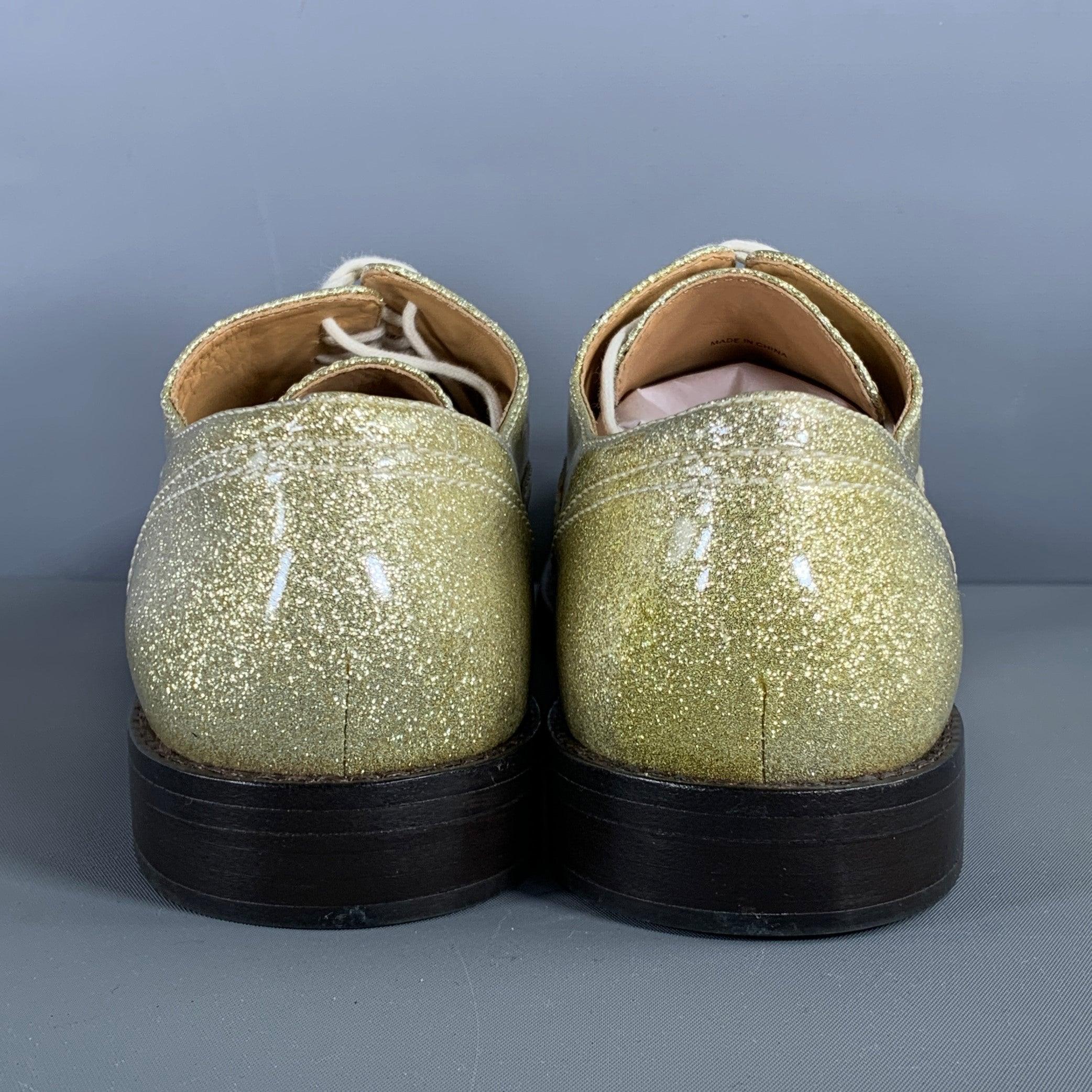 MARC JACOBS Talla 10 Cordones de cuero dorados metalizados en Bueno estado para la venta en San Francisco, CA