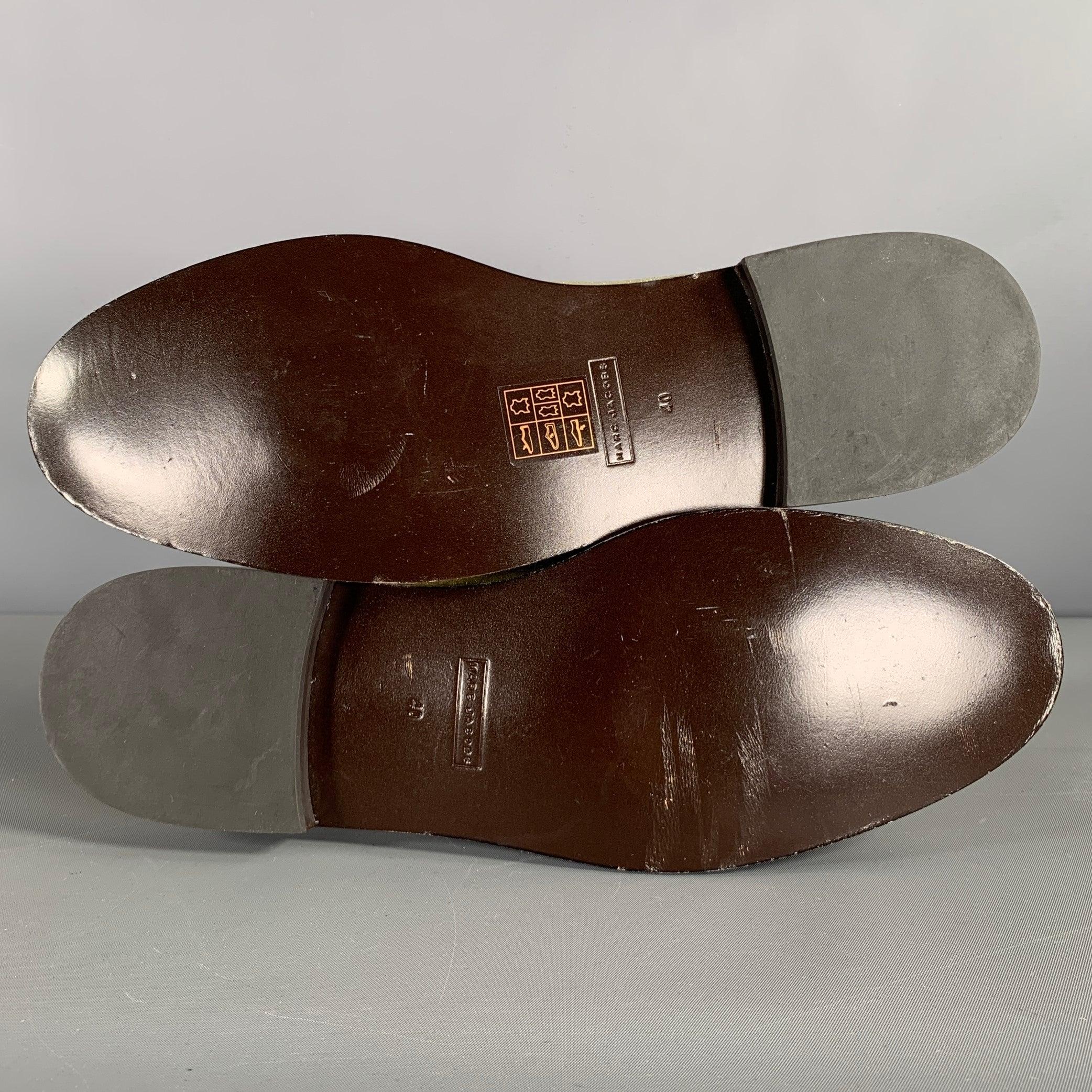 MARC JACOBS Talla 10 Cordones de cuero dorados metalizados en venta 1