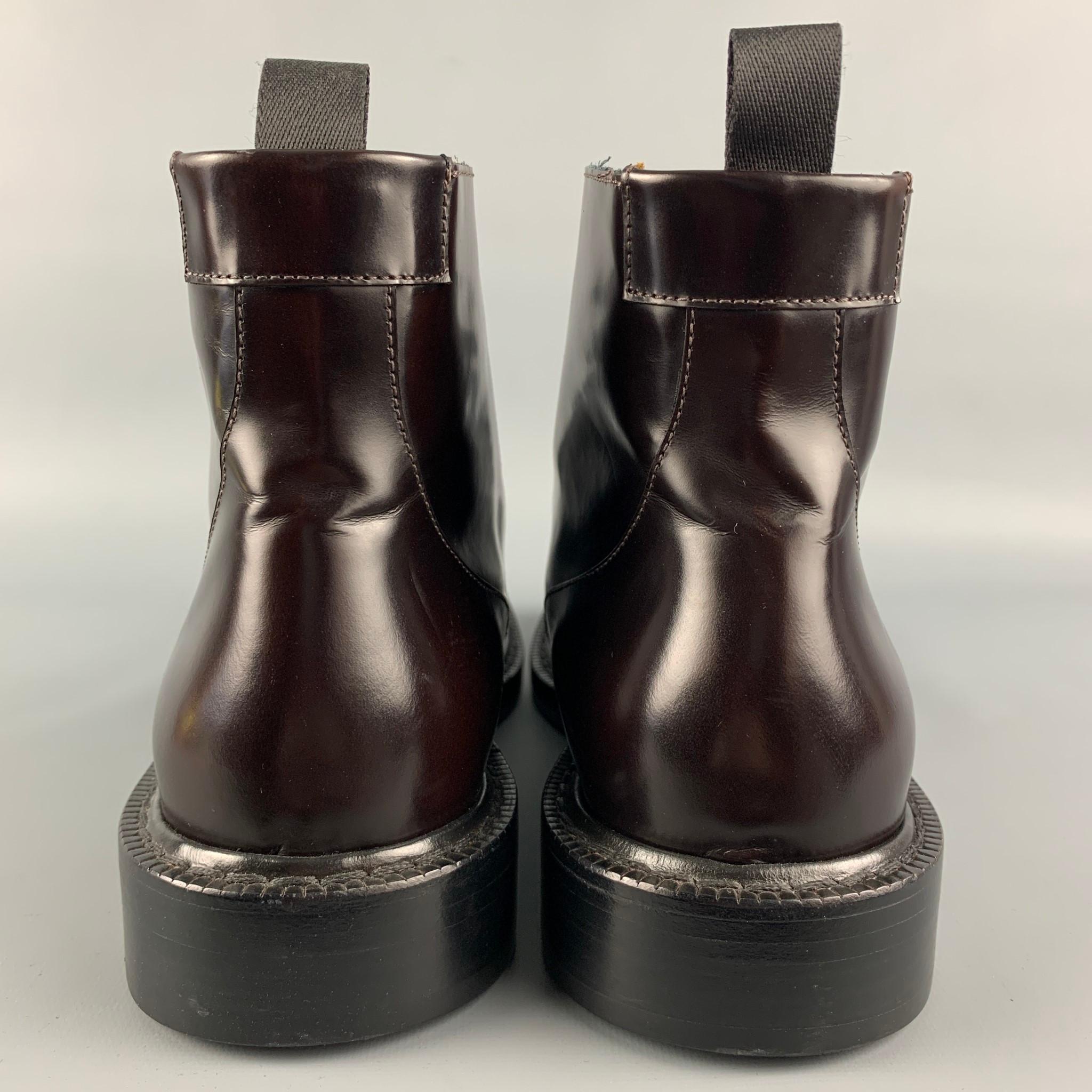 MARC JACOBS Size 12 Brown Leather Lace Up Ankle Boots In Good Condition In San Francisco, CA