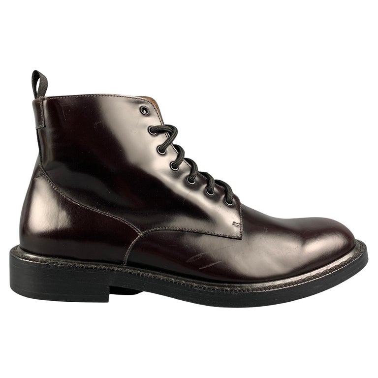 MARC JACOBS Size 12 Brown Leather Lace Up Ankle Boots For Sale at 1stDibs