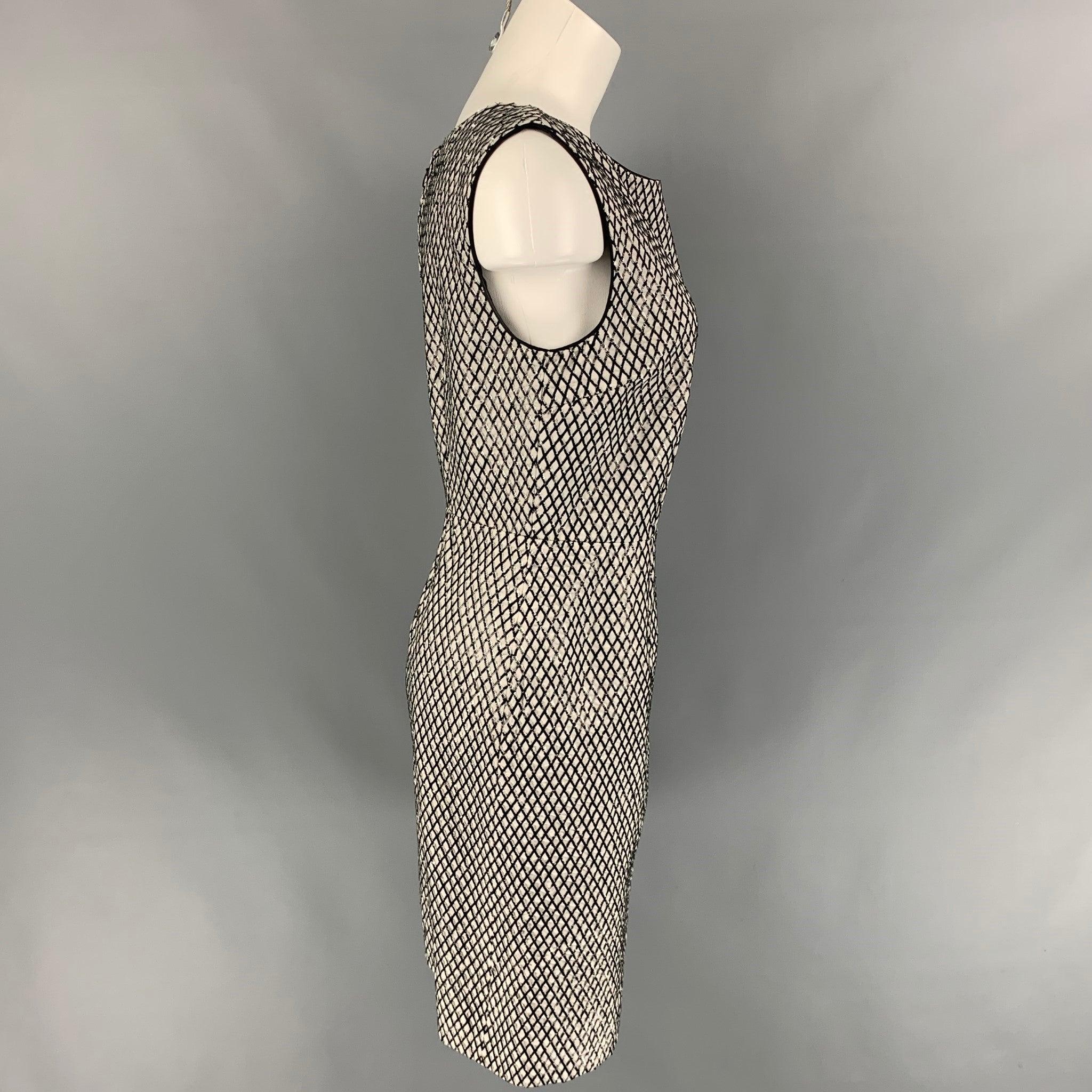 MARC JACOBS Talla 12 Vestido camisero de seda gris y negro con cuentas Negro en venta