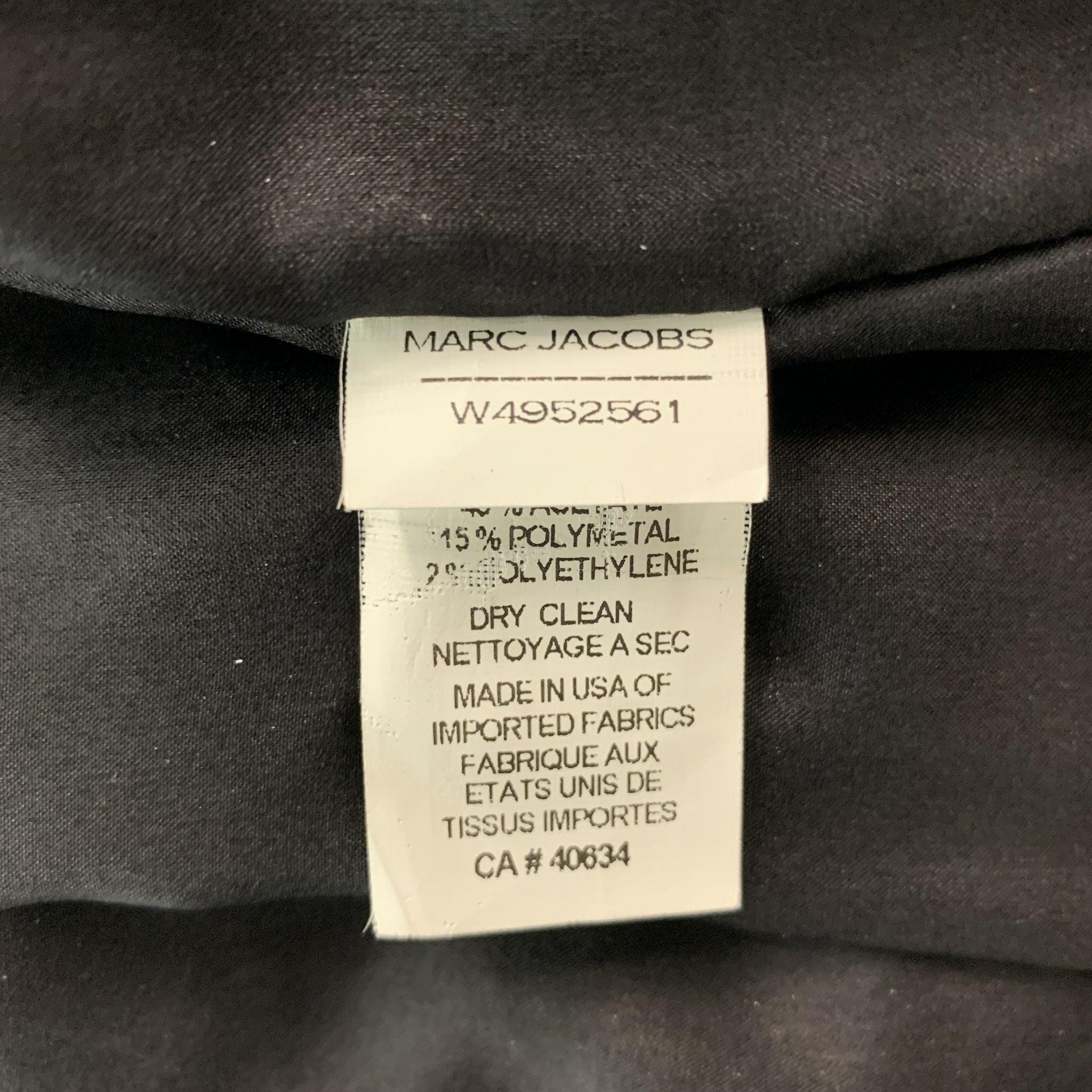 MARC JACOBS Size 2 Black, Gold & Purple Jacquard Cotton Blend Cocktail Dress For Sale 2