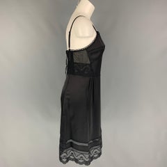 MARC JACOBS Size 2 Black Polyester Lace Liz Slip Dress