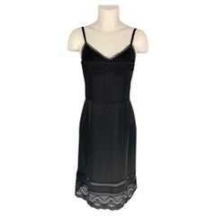 MARC JACOBS Size 2 Black Polyester Lace Liz Slip Dress