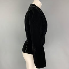 MARC JACOBS Size 2 Black Rayon Blend Velvet Jacket