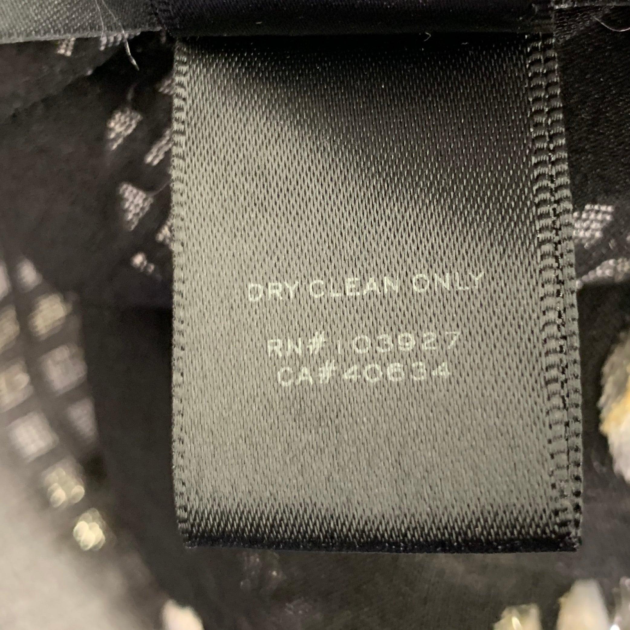 MARC JACOBS Size 2 Black Silver Silk Blend Jacquard Sleeveless Dress For Sale 5