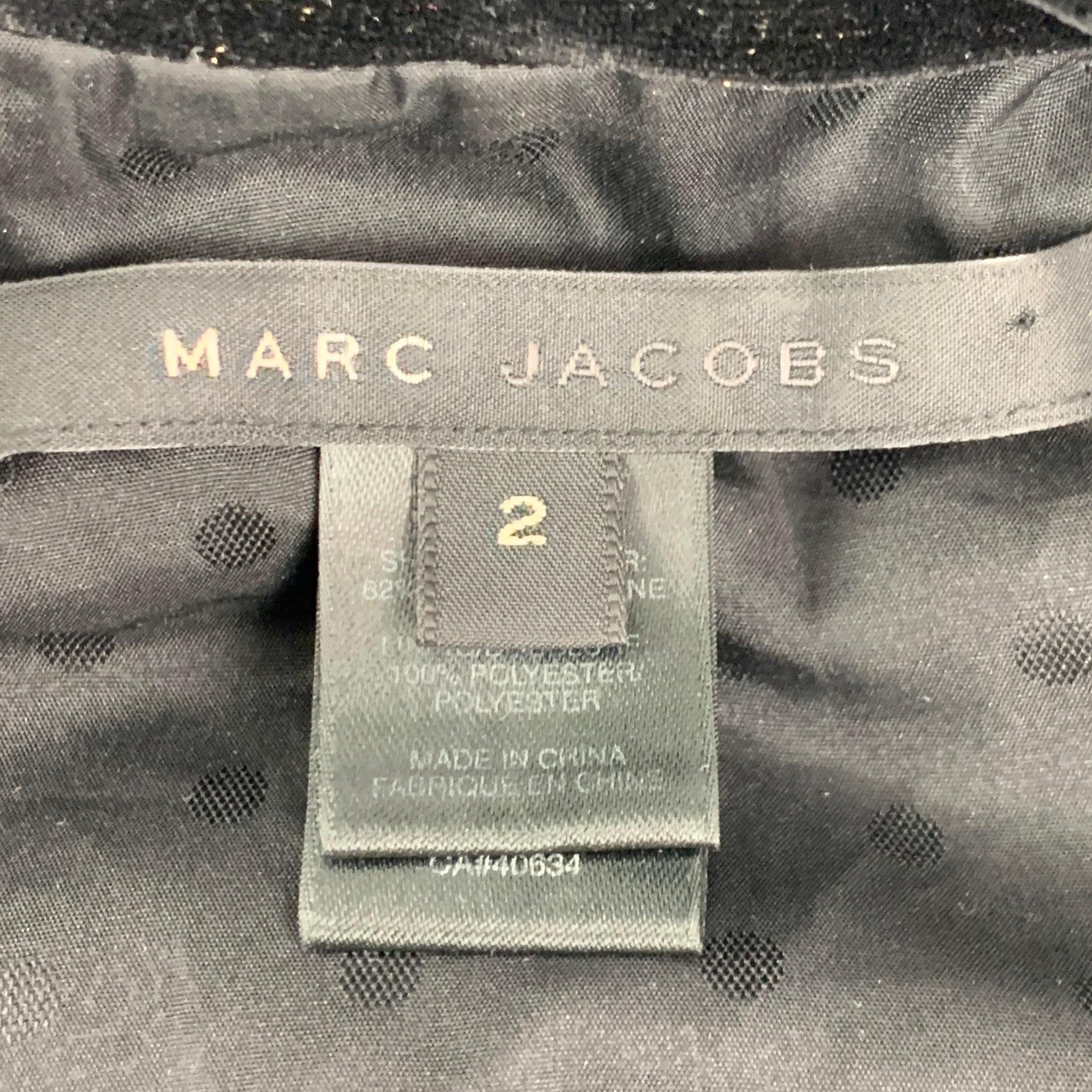 MARC JACOBS Taille 2 Veste en velours noir à un seul bouton Excellent état - En vente à San Francisco, CA