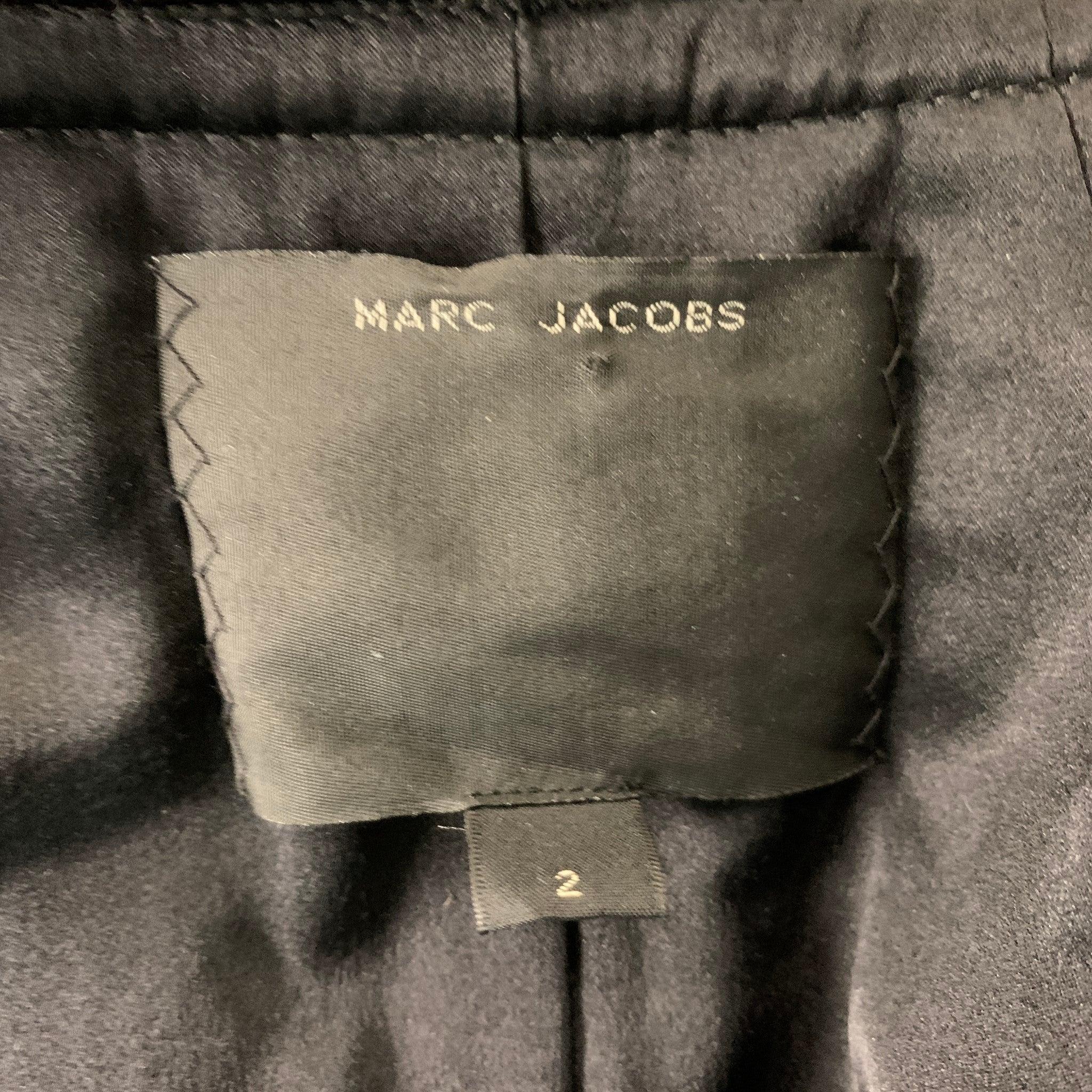 Women's MARC JACOBS Size 2 Black, White and Green Wool & Modal Jacket