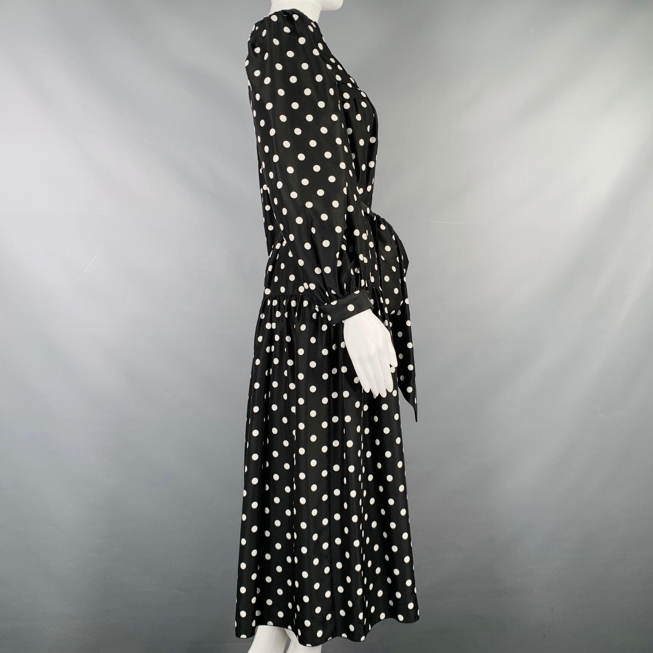 MARC JACOBS Talla 2 Vestido en línea A de lunares de seda blanca y negra Negro en venta