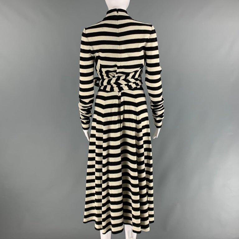 MARC JACOBS Size 2 Black White Wool Nylon Stripe Maxi Dress For Sale at  1stDibs