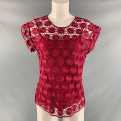 MARC JACOBS Size 2 Raspberry Cotton Eyelet Sleeveless Dress Top
