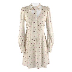 MARC JACOBS Size 2 White Multi Color Polyester Dots A Line Dress
